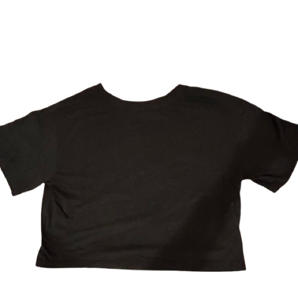 NWOT-Champion Heritage Boxy Cropped Black Script Tee. Size: small - Picture 6 of 8